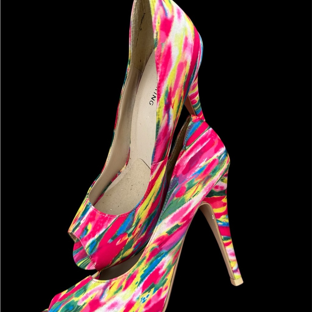 Colorful Peep-Toe Heels